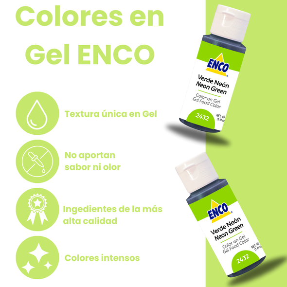 COLOR VERDE NEÓN EN GEL 2432 (40G)