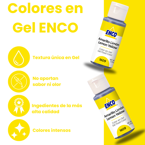 COLOR AMARILLO LIMÓN EN GEL 1609 (40G)