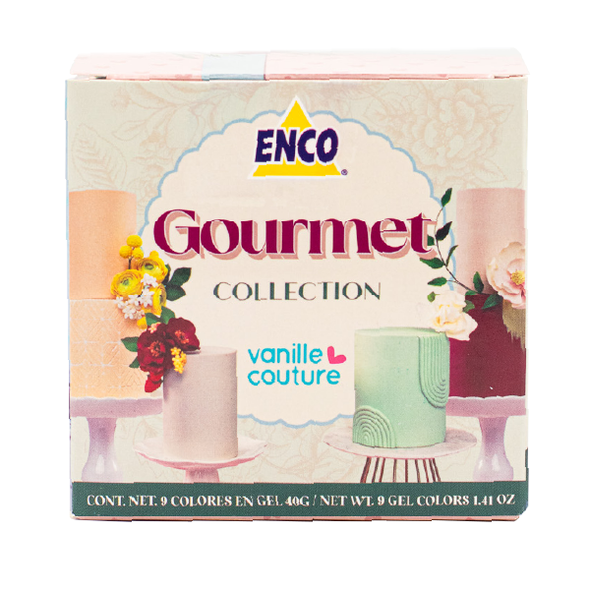 KIT GOURMET 9 COLORES EN GEL 40 G (CAJA 9 PZAS 40G)