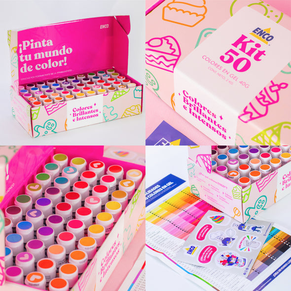 KIT 50 COLORES EN GEL (40G)
